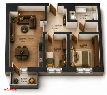 3 pokoje GOTOWE do odbioru Dla Rodziny Spokojna Okolica Balkon