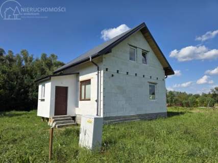 GROMNIK - 82 ARY Z BUDYNKIEM, TARASEM I LINIĄ BRZEGOWĄ RZEKI...