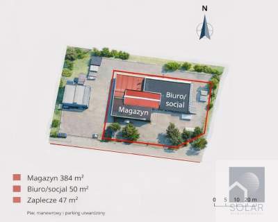 Siedziba firmy z magazynem Plac utwardzony 