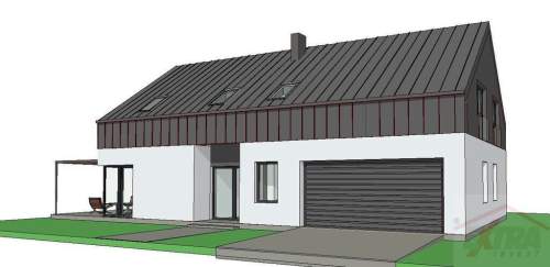 Działka 900 m projekt domu 227,66 m Szczecin Płonia