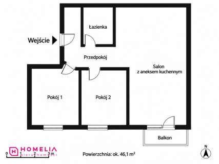 3pok. do zamieszk I 46,10 m balkon ZAGÓRSKA68