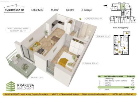Malborska 151 - 14.444 m2 miejsce postojowe gratis
