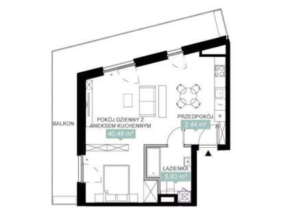 48,76 m balkon MIKATO Katowice