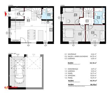 4 pokoje 86,92 m2 z garażem i ogrodem 78,40 m2 pod Poznaniem