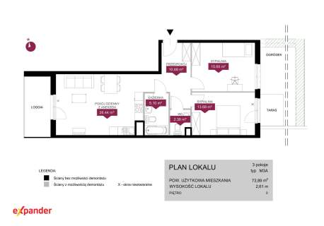 Promocja 3 pokoje - Dwustronne - Ogródek 
