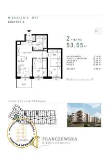 Mieszkanie deweloperskie o pow. 53,65 m2 Czuby