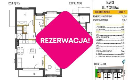 4-pokoje z ogródkiem i 2 miejscami postojowymi