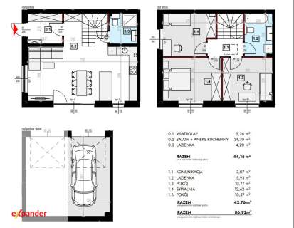 4 pokoje 86,92 m2 z garażem i ogrodem 80,50 m2 pod Poznaniem