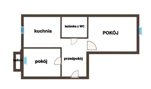 Atrakcyjna cena - rozkładowe 2 pokoje z balkonem