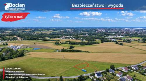 Płaska, słoneczna działka z dobrym dojazdem-Glincz