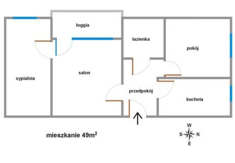Mieszkanie 49m2, 3 pok., po remoncie, parking