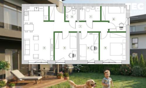 Ostoja Zarzecze apartament 5 pokoi i ogród 181 m2