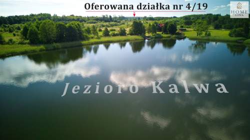 Działka 1243m widok na Jezioro Kalwa - 100m