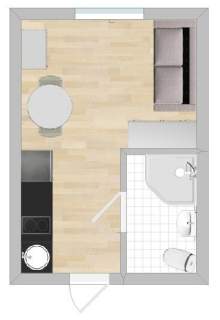 Piwna 12, jasne studio 16 m blisko Manufaktury