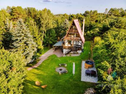 Wśród drzew, 200 m od jeziora Świętajno, widok