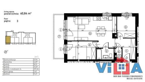 3-POKOJOWE MIESZKANIE W APARTAMENTOWCU