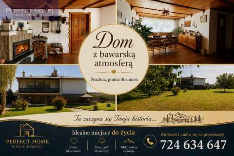 Dom z bawarskim akcentem 179 m2 30 arów własny las Pruchna