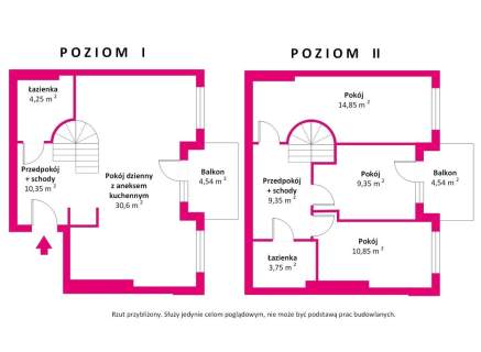 Słoneczne 2-poziomowe 4 pokoje w centrum Piaseczna