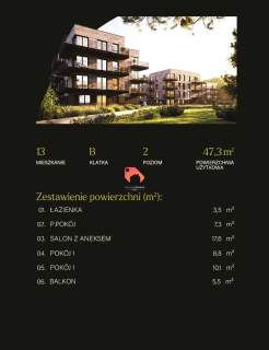 DEWELOPERSKIE 3 POKOJE -47,3M2 APARTAMENT FLISY
