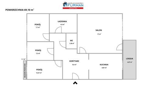 4 pokoje Zielona Dolina 69,10 m 2 balkony