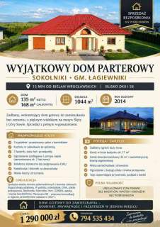DOM 135m2 WROCŁAW SOKOLNIKI 1044m2 BEZ POŚREDNIKÓW