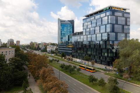 72,5 m Rondo Wiatraczna loggia panorama miasta
