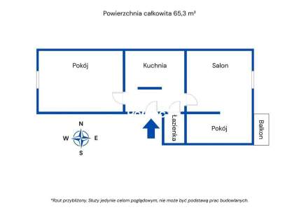 Mieszkanie w centrum Włodawy 65,3 m balkon