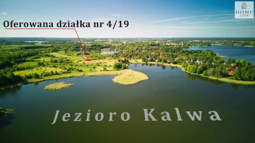 Działka 1243m widok na Jezioro Kalwa - 100m