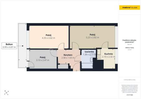 3 pokoje - 50,5 m2-świetna lokalizacja-ul. Darwina