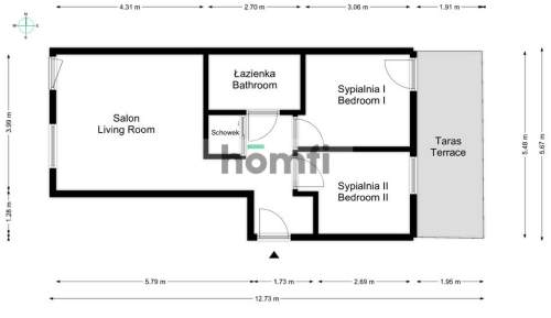 MIESZKANIE Z BALKONEM 3 POK. ŻABINIEC 48,2 M2
