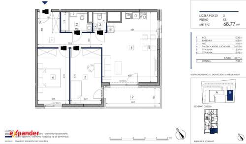 3 pokoje 68 m balkon blisko tramwaj bez prowizji