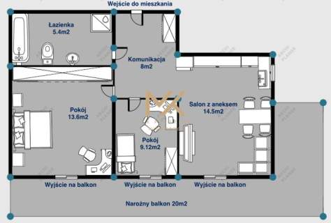 Jasne Balkon 20m2 Lotnisko Cicha okolica