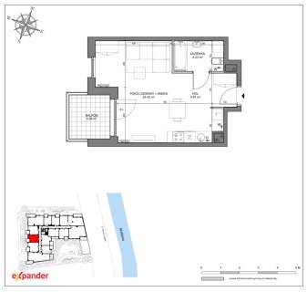 Apartament 33,52 m nad Motławą Blisko Starego Miasta