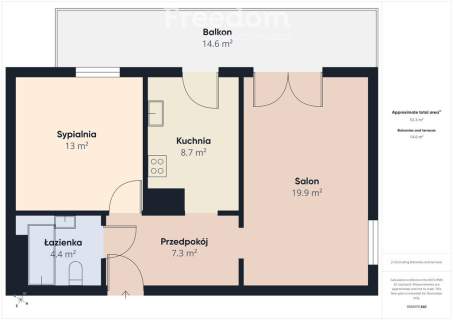 2 pokoje 51,46 m balkon hala garażowa