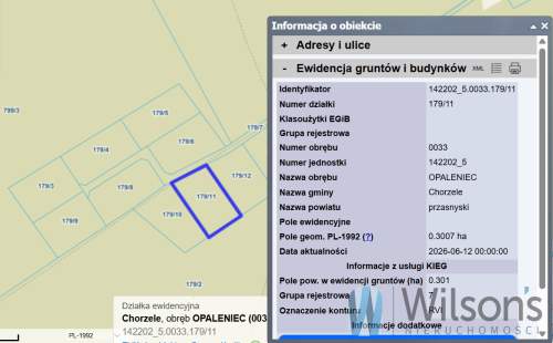Działka rolna 3010 m2 / Opaleniec / Chorzele