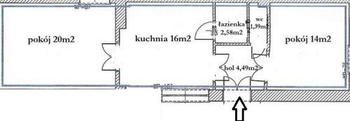 Bochnia centrum- mieszkanie w kamienicy 58mkw