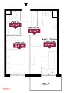 TOP LOKALIZACJA Ostatnie Piętro 2 Pokoje Balkon