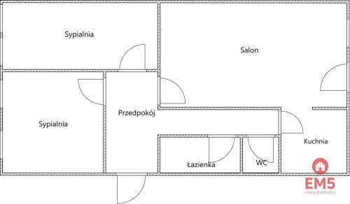 3 pokoje, I piętro, ciekawy rozkład