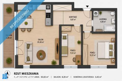 DO WPROWADZENIA 3 pok. 63 m2 Balkon Piwnica 30 km Poznań