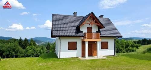 Widok na Beskid, Gorce i Babią Górę Las 2 domy