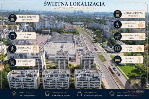Metro Lazurowa 59,12 m Garaż 2 pokoje
