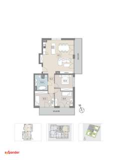 Przestronny 4-pokojowy apartament na ostatnim piętrze z dwoma...