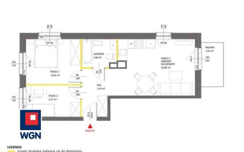 Mieszkanie na sprzedaż, 53,28 m2, Warszawa