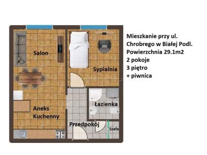 Mieszkanie 29.1m2 - 2 pokoje na start Chrobrego
