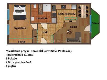 Ładne, przytulne mieszkanie 51.8m2 z dużą piwnicą