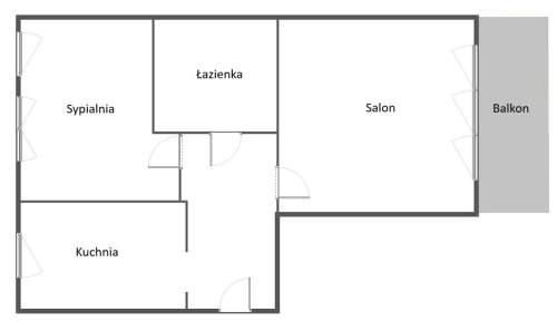 Gumieńce, 2 pokoje 52,92m2, 2 piętro, spółdzielcze