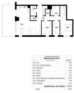 Apartament 103,02 m z tarasem 28,35 m Mysłowice