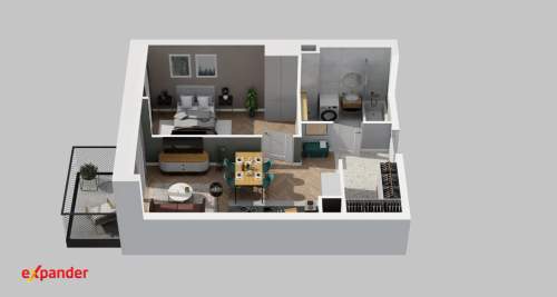 2 pokoje Garderoba Balkon 503 tys.