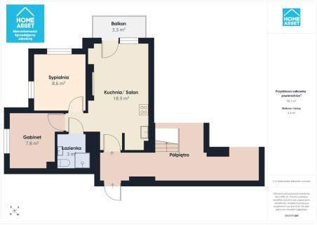 Idealnie rozplanowane 3 pokoje 38,3m2 z balkonem