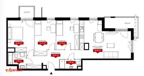 Funkcjonalny apartament rodzinny z dwoma balkonami w gotowej...